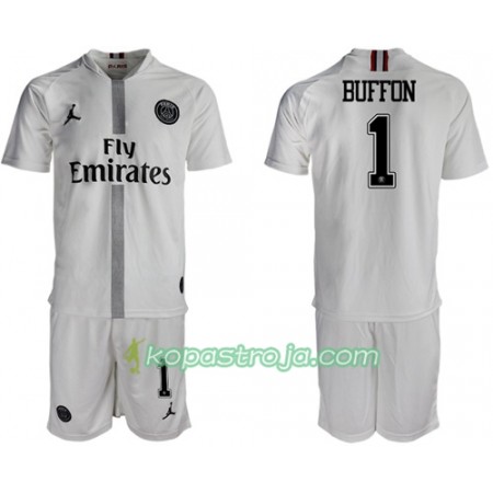 Billiga Fotbollströjor Paris Saint Germain Buffon 1 Jodan Vit Barn Tredje tröja 2018/19 Kortärmad